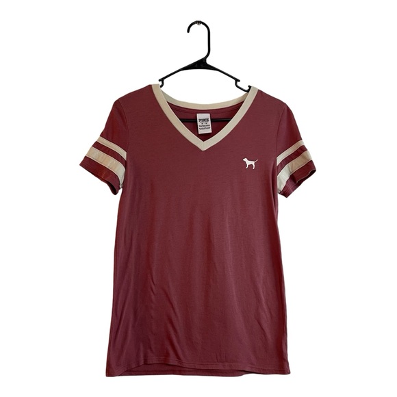 Victoria Secret Pink Varsity Tee SZ XS | Lounge Tee Shirt - Picture 2 of 11
